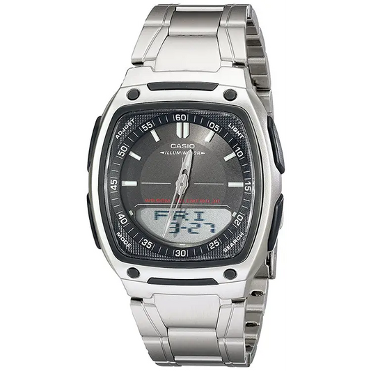 Casio Men’s Ana-Digi 10-Year Battery Databank Stainless