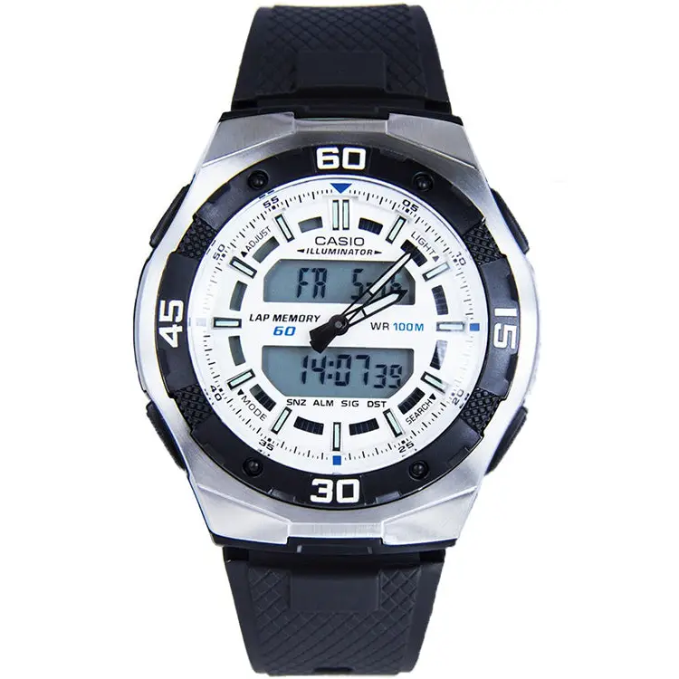 Casio Men’s Ana-Digi 100m Stainless Steel Black Resin Watch