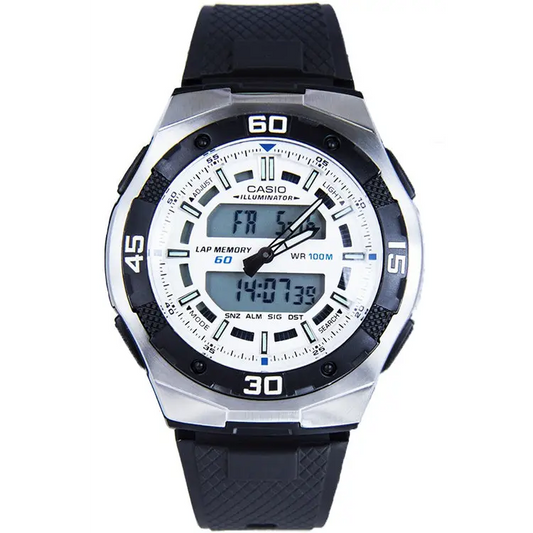 Casio Men’s Ana-Digi 100m Stainless Steel Black Resin Watch