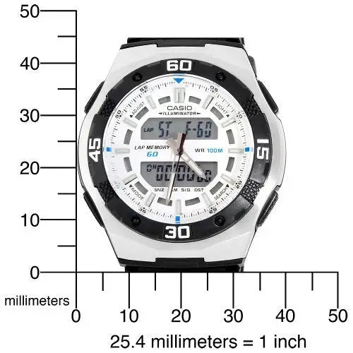 Casio Men’s Ana-Digi 100m Stainless Steel Black Resin Watch
