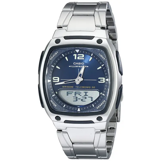 Casio Men’s Ana-Digi Databank 10-Year Battery Stainless