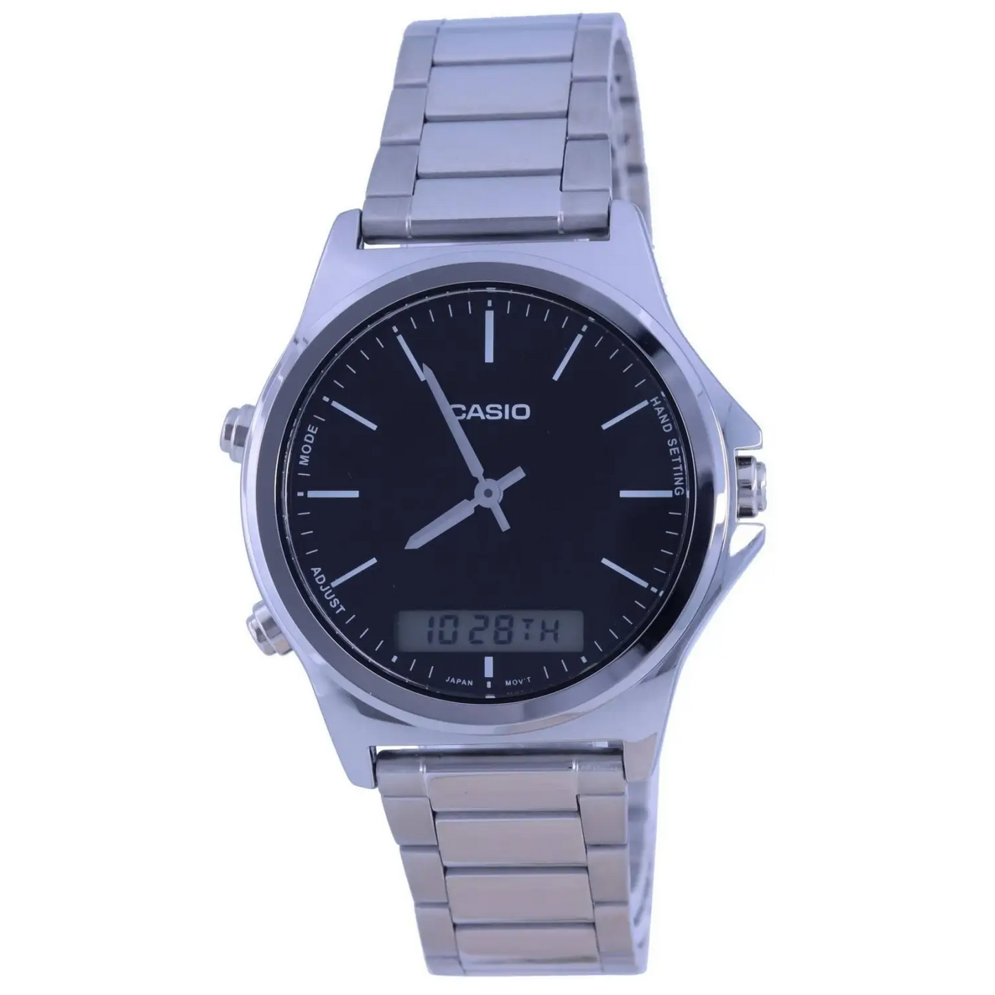 Casio Men’s Ana-Digi Dual Time Black Dial Stainless Steel