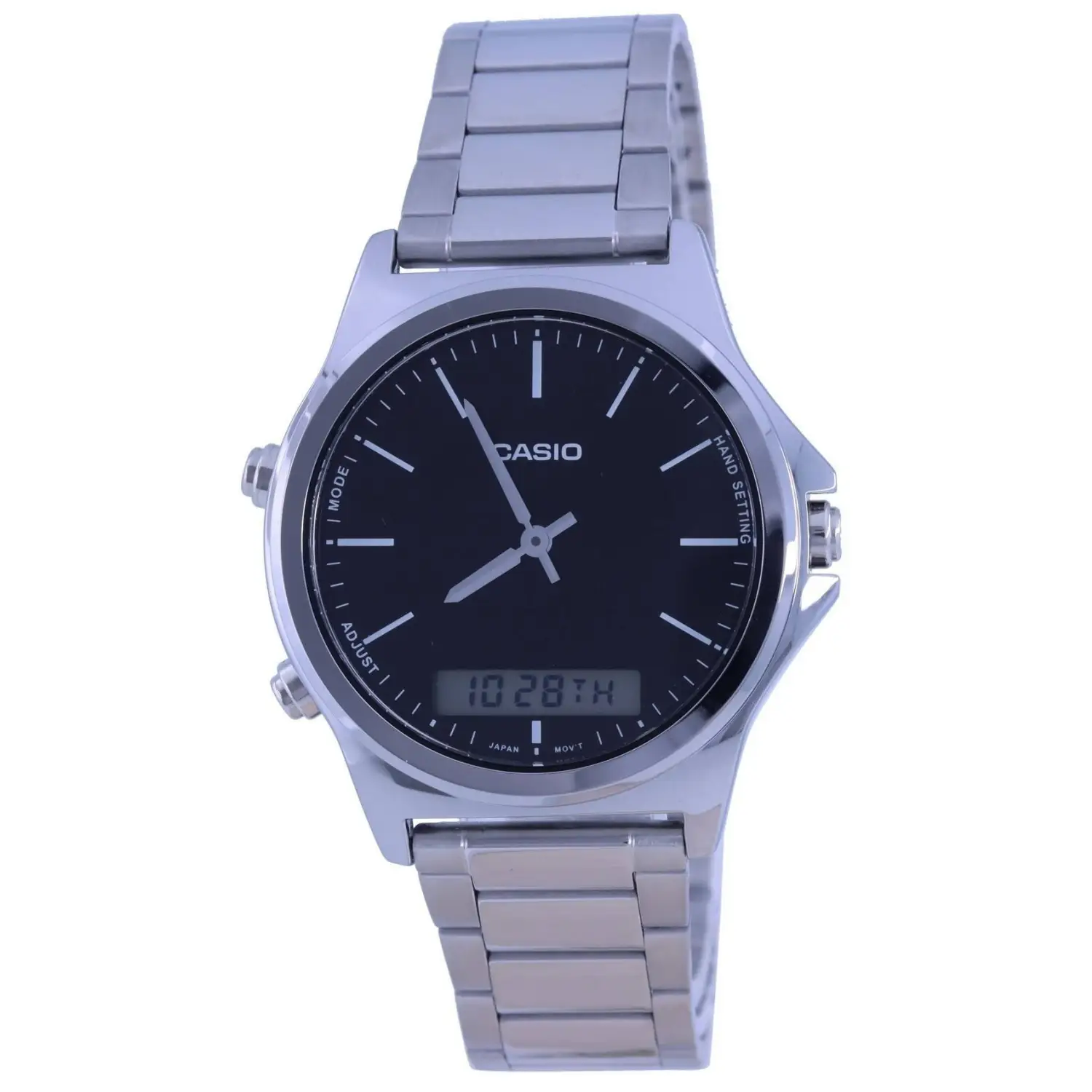 Casio Men’s Ana-Digi Dual Time Black Dial Stainless Steel