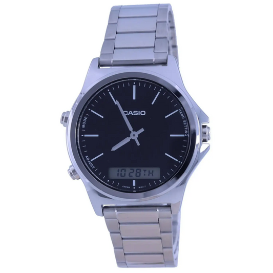 Casio Men’s Ana-Digi Dual Time Black Dial Stainless Steel