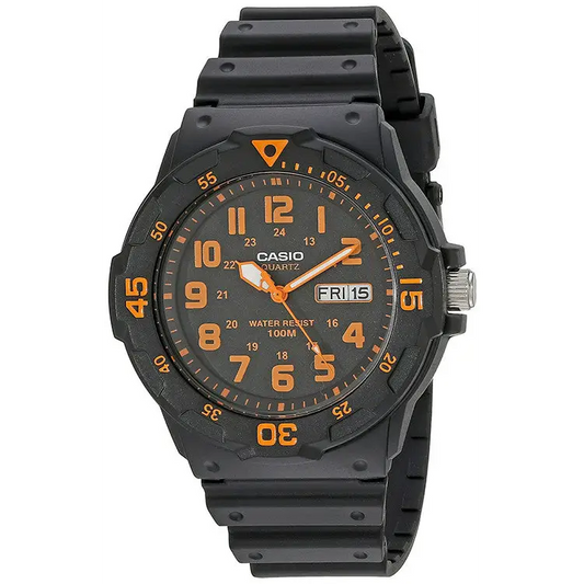 Casio Men’s Analog 12/24 Hour 100m Day/Date Black Resin