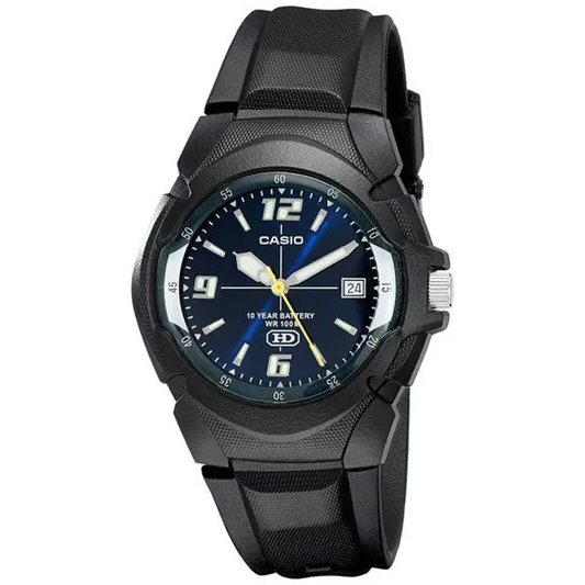 Casio Men’s Analog Date 10-Year Battery Black Resin Watch