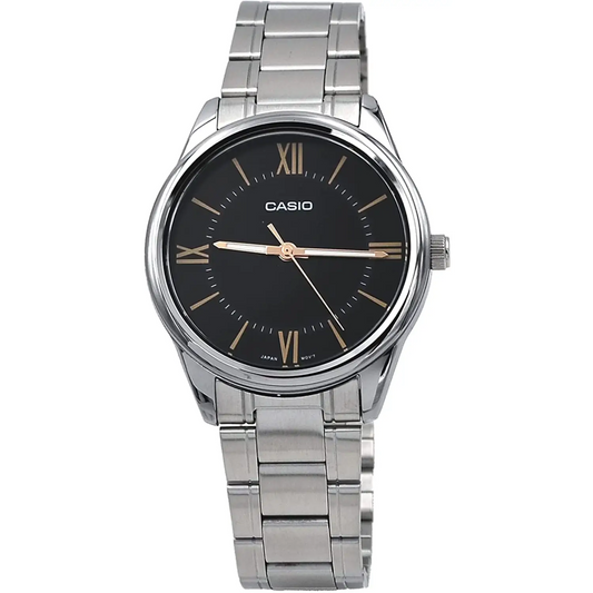 Casio Men’s Analog Quartz Black Dial Stainless Steel Watch