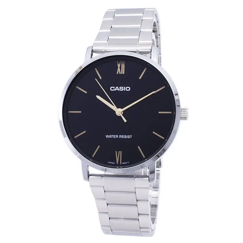 Casio Men’s Analog Quartz Black Dial Stainless Steel Watch