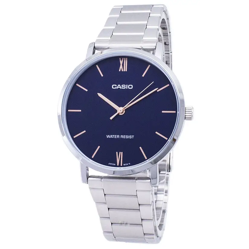 Casio Men’s Analog Quartz Blue Dial Stainless Steel Watch