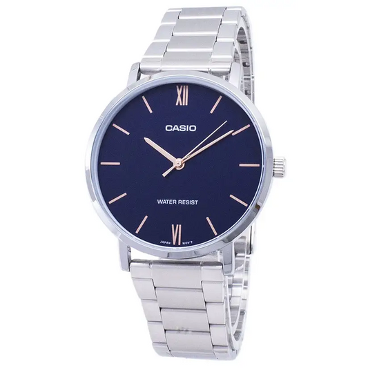 Casio Men’s Analog Quartz Blue Dial Stainless Steel Watch