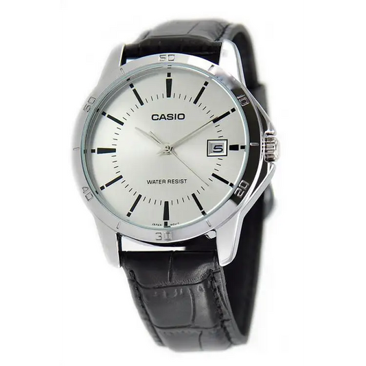 Casio Men’s Analog Quartz Stainless Steel Black Leather