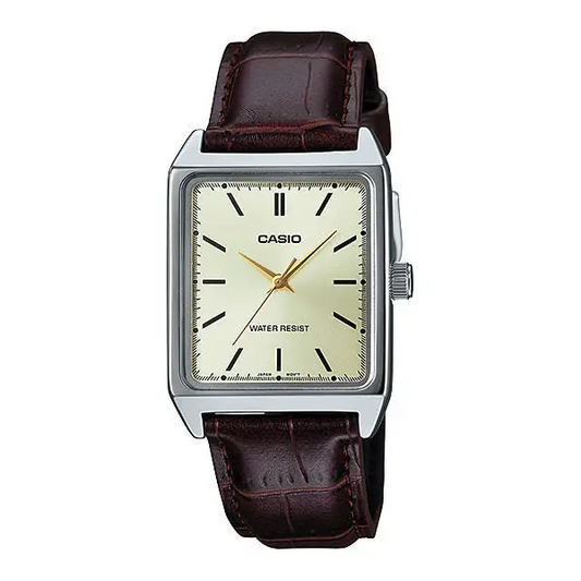 Casio Men’s Analog Quartz Stainless Steel Brown Leather