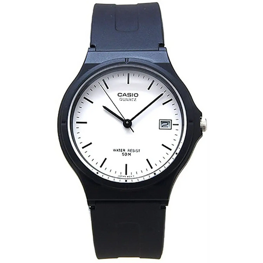 Casio Men’s Analog Quartz White Dial Black Resin Watch