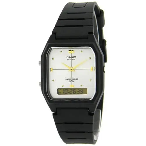 Casio Men’s Black Analog-Digital Dual Time Black Resin Watch