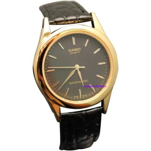 Casio Men’s Black Leather Strap MTP1093Q-1A - Watches casio