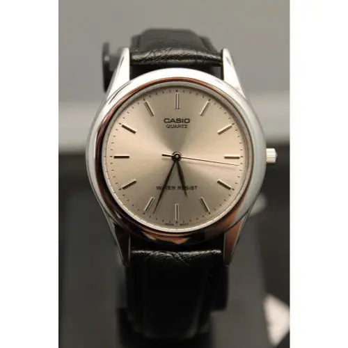 Casio Men’s Black Leather Watch MTP1093E-8a - Watches casio