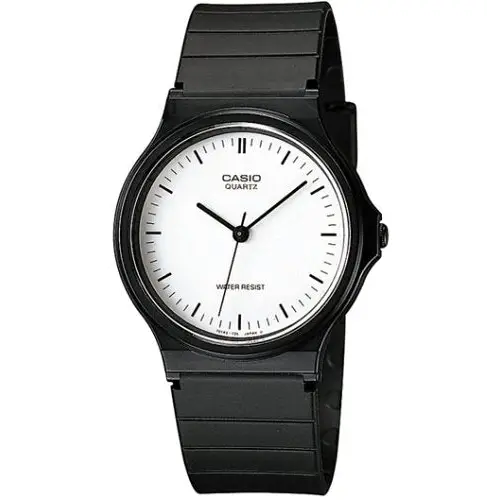 Casio Men’s Black Resin Quartz Watch with White Dial