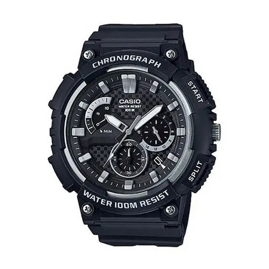 Casio Men’s Chronograph 100m Black Resin Watch MCW200H-1AV -