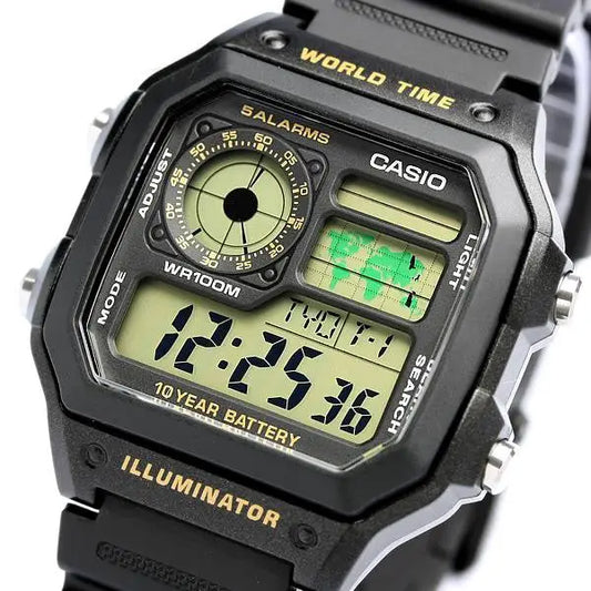 Casio Men’s Classic 10Year Battery Stopwatch 100m Black