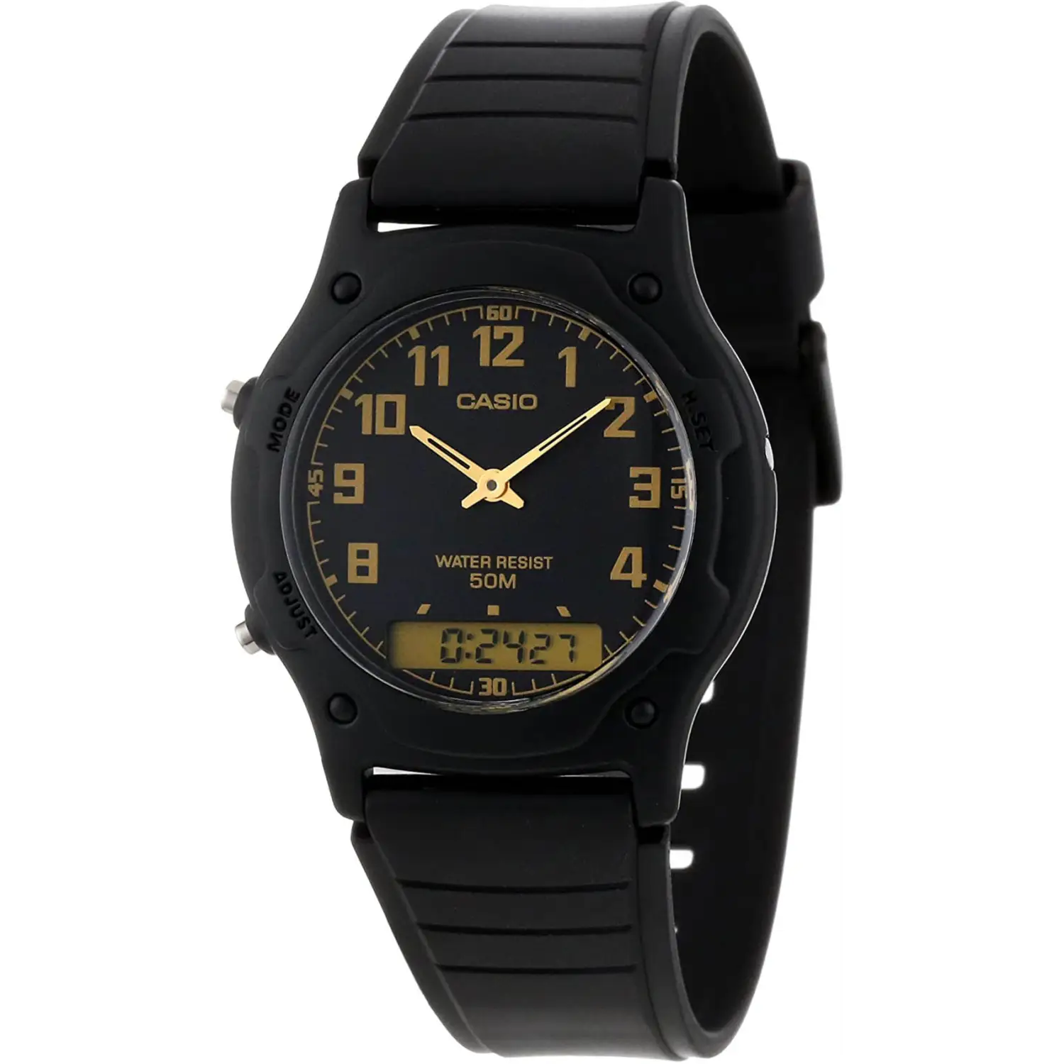 Casio Men’s Classic Analog-Digital Dual Time Black Resin