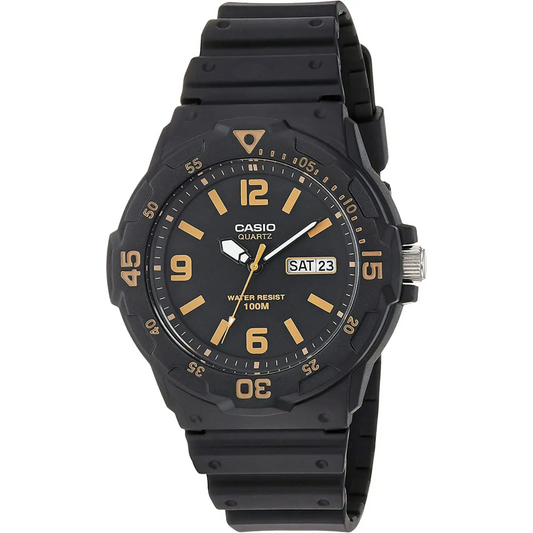 Casio Mens Classic Analog Quartz 100m Black Resin Watch