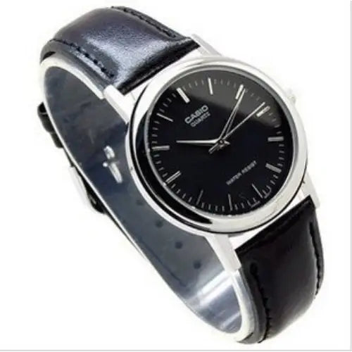 Casio Men’s Classic Black Dial Black Leather Watch