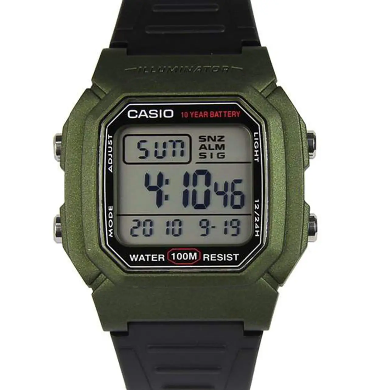 Casio Men’s Classic Digital 10-Year Battery Green/Black