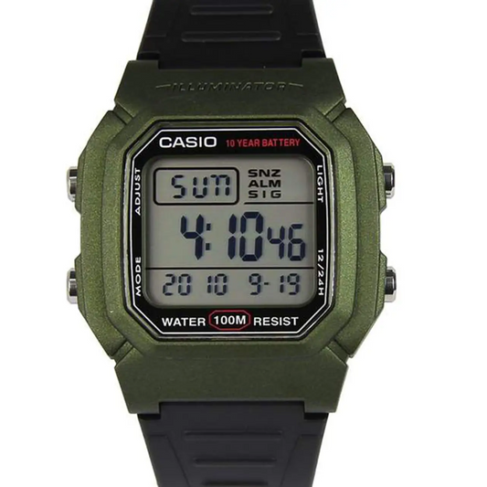 Casio Men’s Classic Digital 10-Year Battery Green/Black