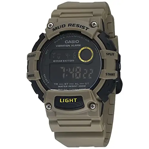 Casio Men’s Classic Digital Mud Resistant 100m Khaki Resin