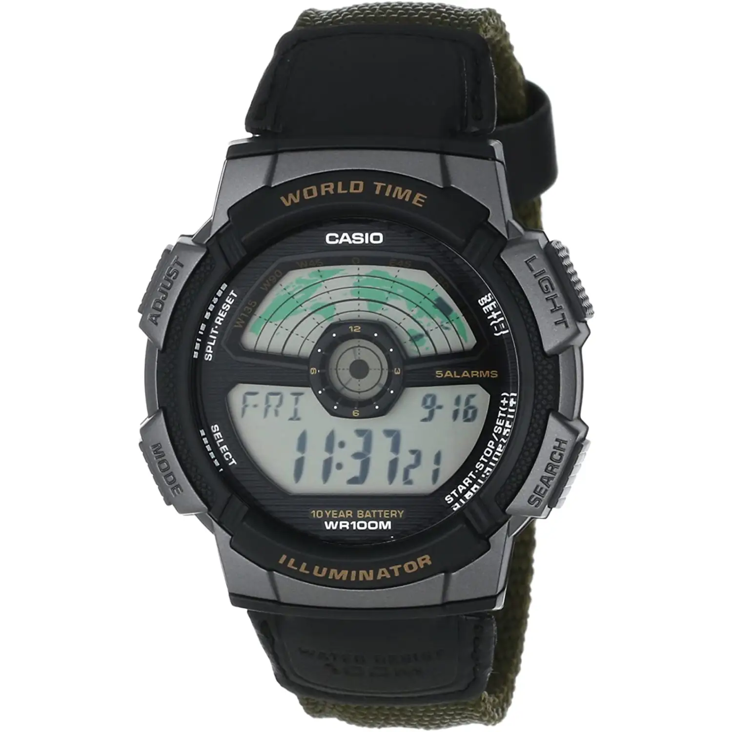 Casio Men’s Classic Digital Quartz 100m Resin/Black Nylon