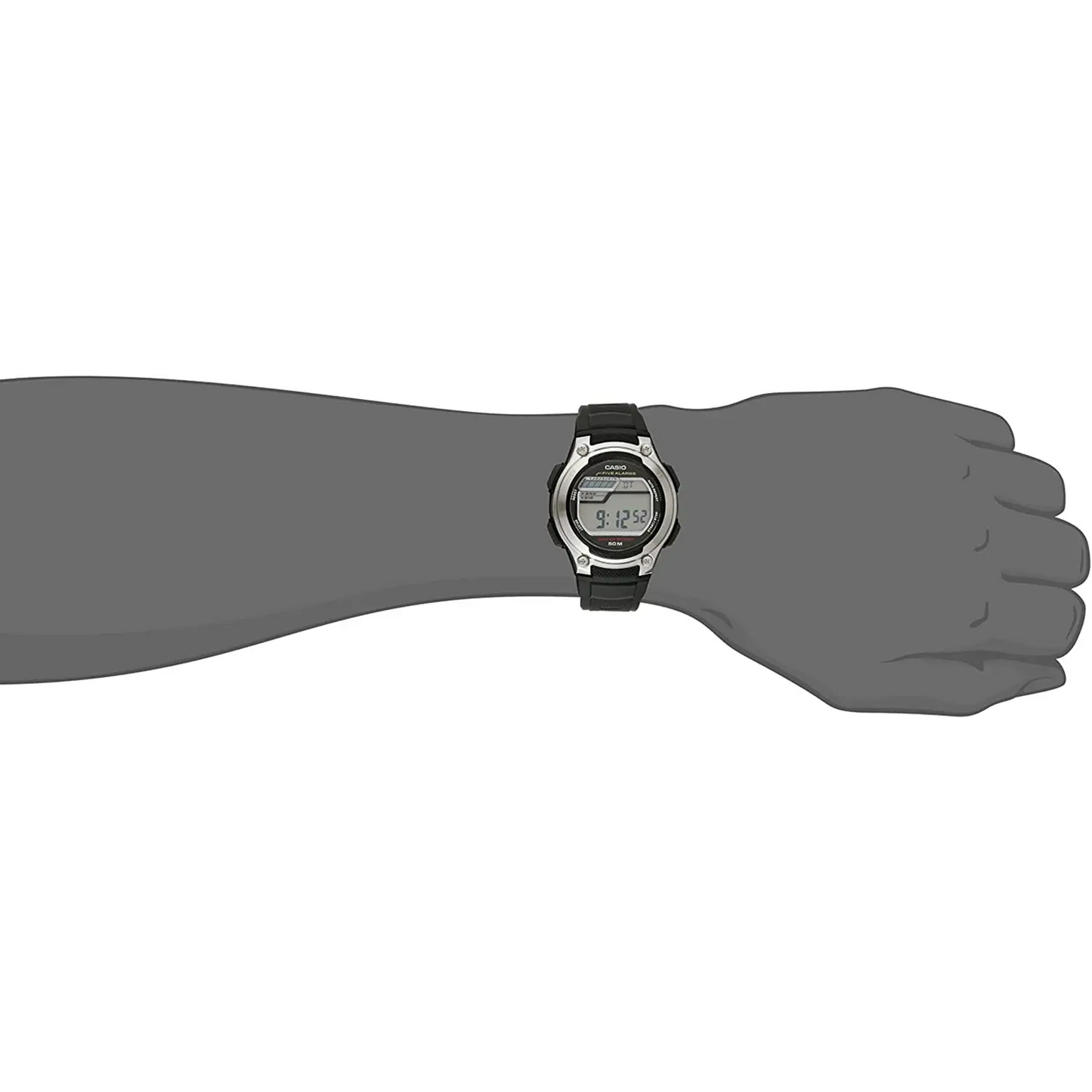 Casio Men s Classic Digital Quartz 5 Yr Battery Black Resin Watch W212H 1AV