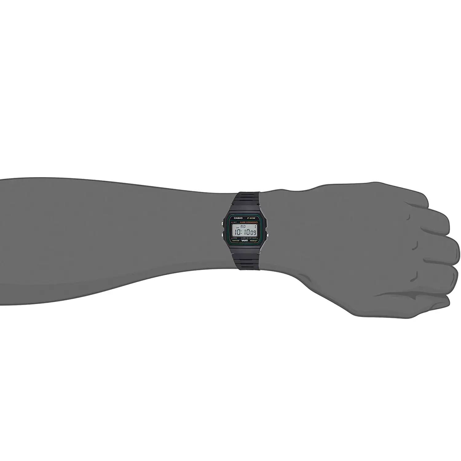Matte Black Croco Casio F-91W Watch - Striiiipes