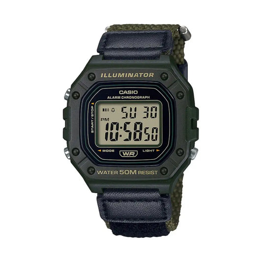 Casio Men’s Classic Digital Quartz Green Resin/Nylon Watch