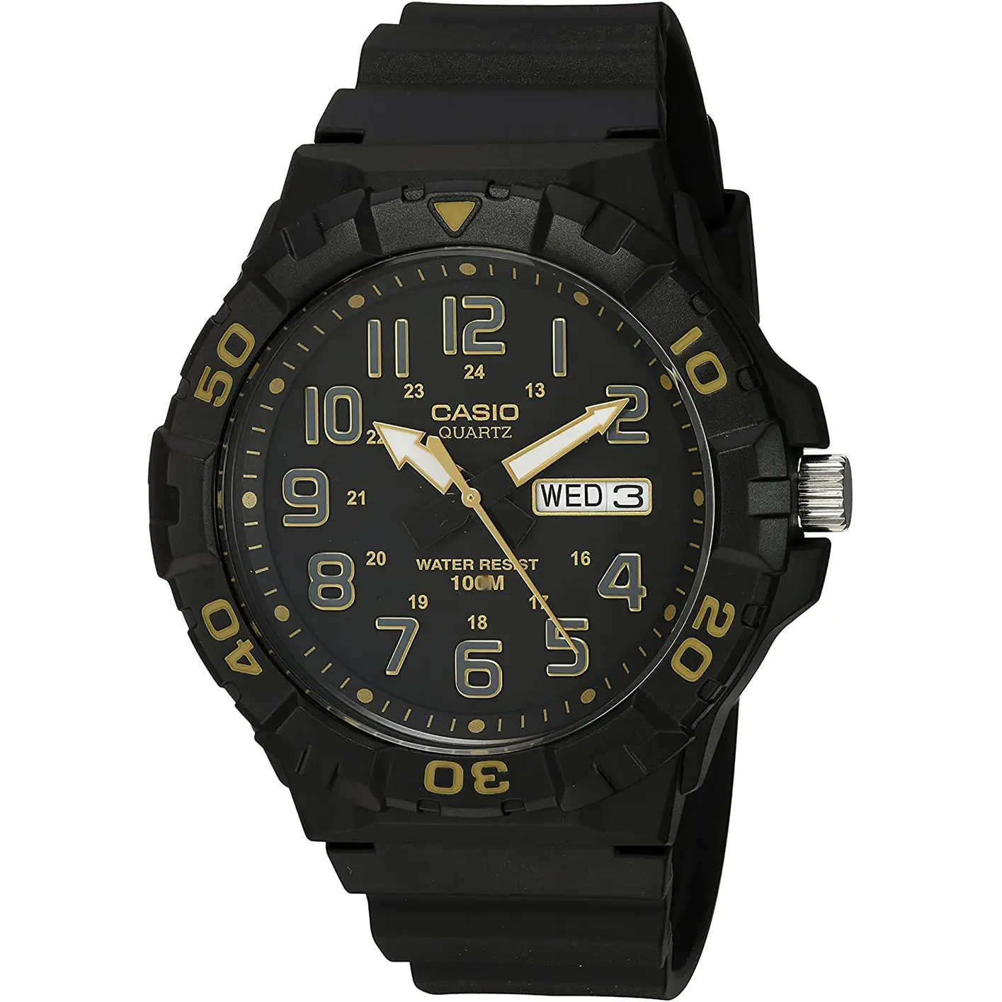 Casio Men’s Classic Quartz 100m 12/24 Hour Black Resin Watch