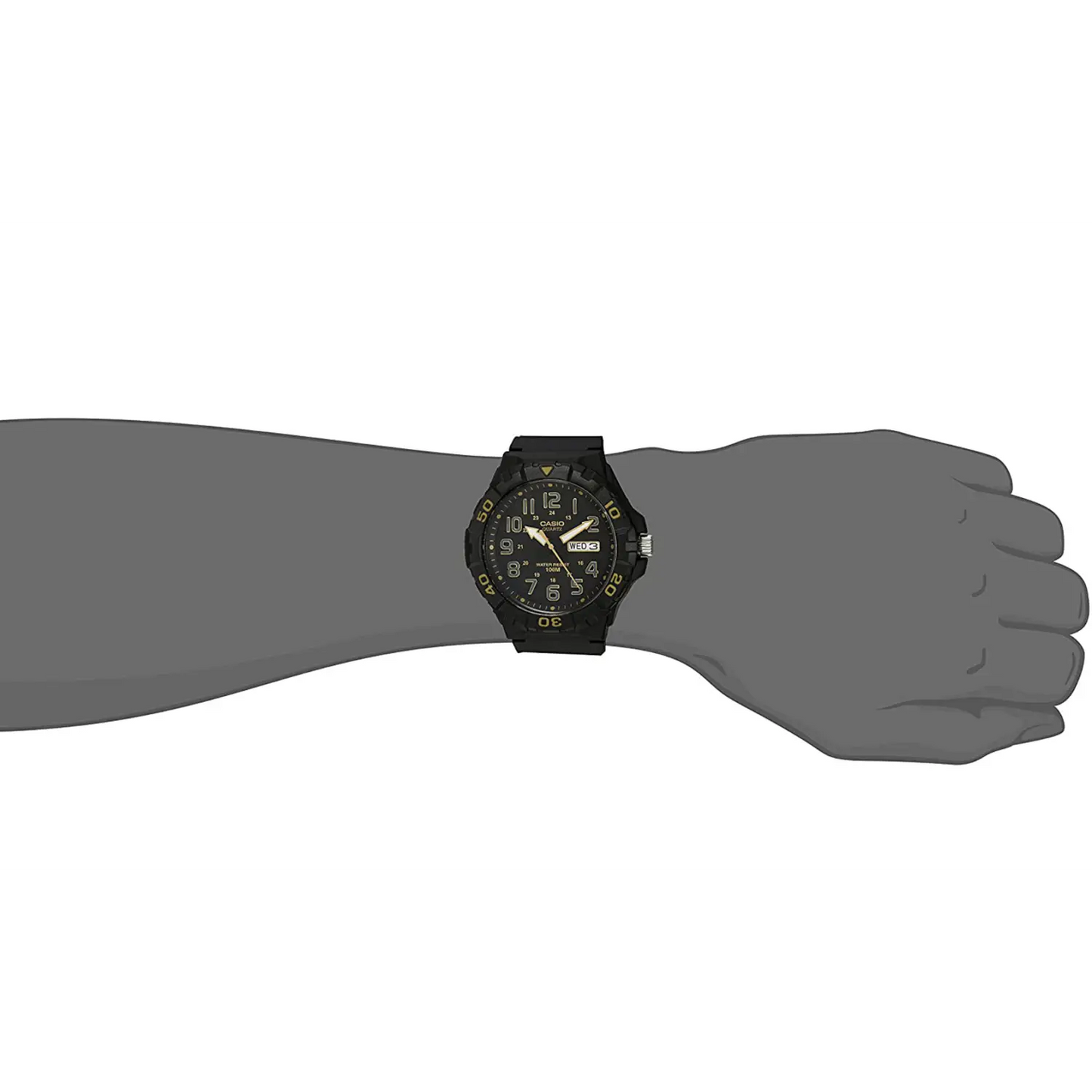 Casio Men’s Classic Quartz 100m 12/24 Hour Black Resin Watch