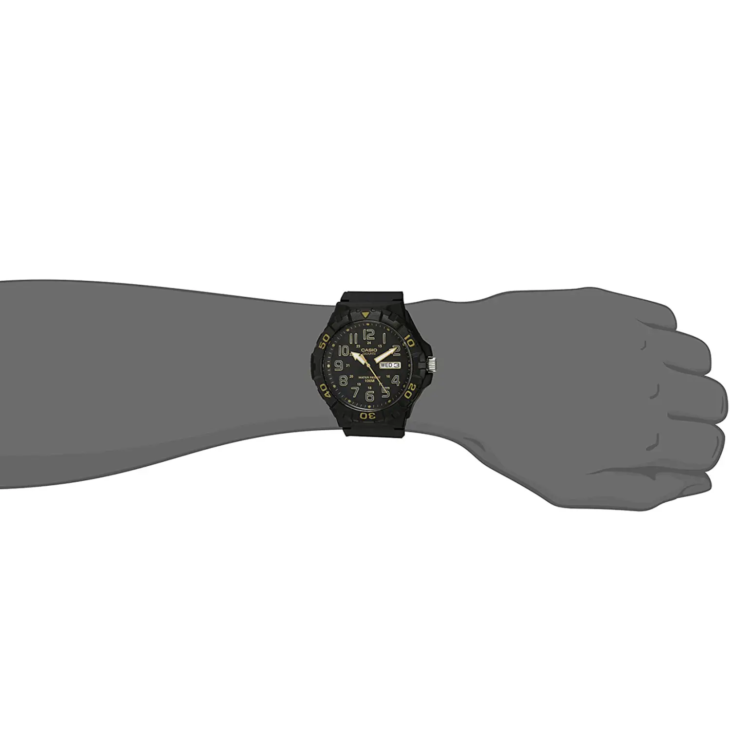Casio Men’s Classic Quartz 100m 12/24 Hour Black Resin Watch