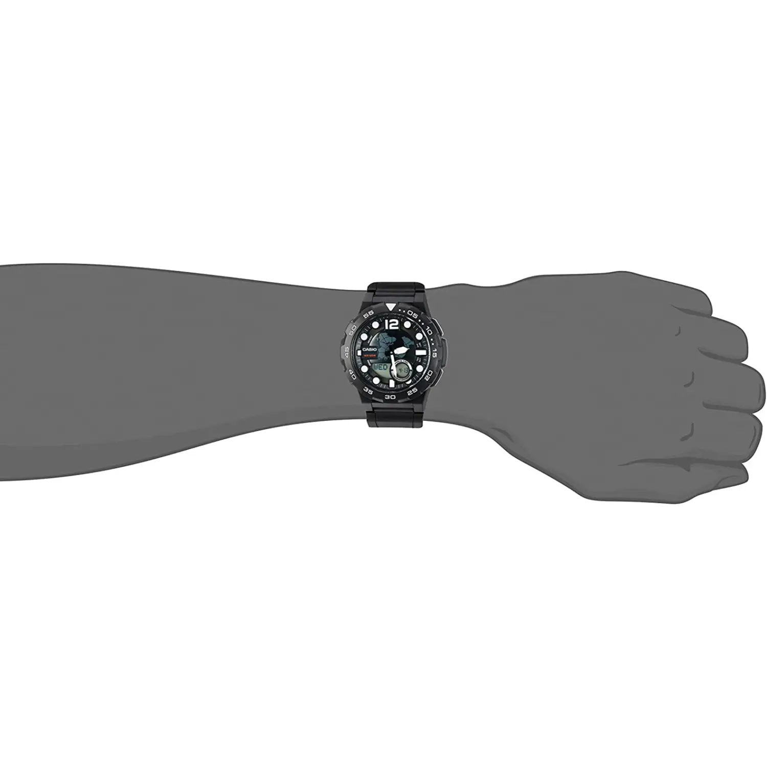 Casio Men’s Classic Quartz Ana-Digi World Time 100m Black