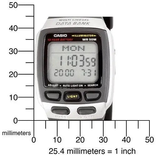 CASIO MEN’S DATABANK SPORT WATCH WITH 4 ALARMS DB37H-1A -