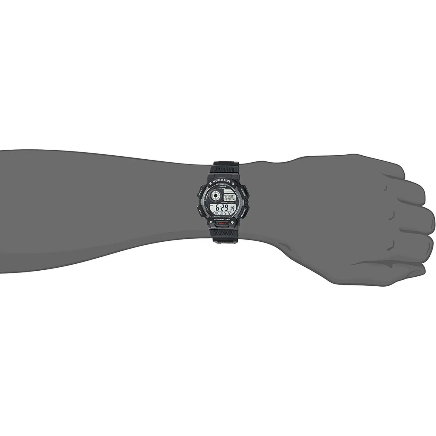 Casio Men’s Digital 10-Yr Battery World Time 100m Black