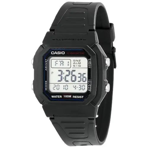 Casio Men’s Digital Dual Time Alarm Snooze Watch W800H-1 -