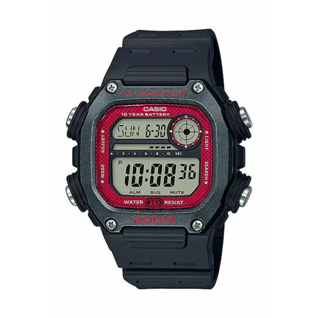 Casio Men’s Digital Quartz 10-Year Battery 200m Black Resin