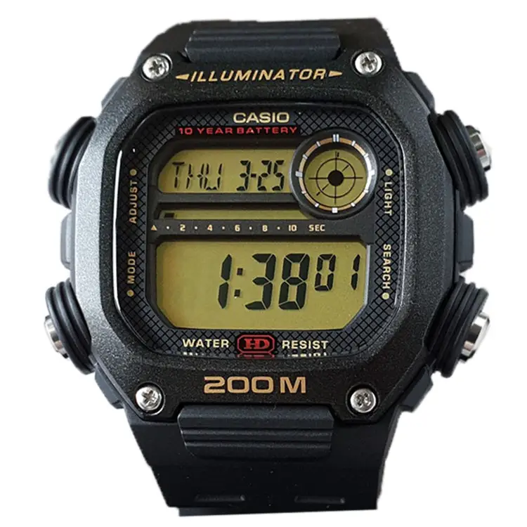 Casio Men’s Digital Quartz 10-Year Battery 200m Black Resin