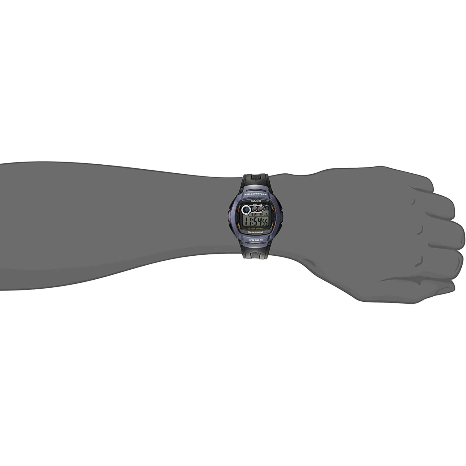 Casio Men’s Digital Quartz 10-Yr Battery Black Resin Watch