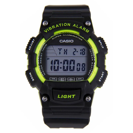 Casio Men’s Digital Quartz Vibe Alert 100m Green/Black Resin
