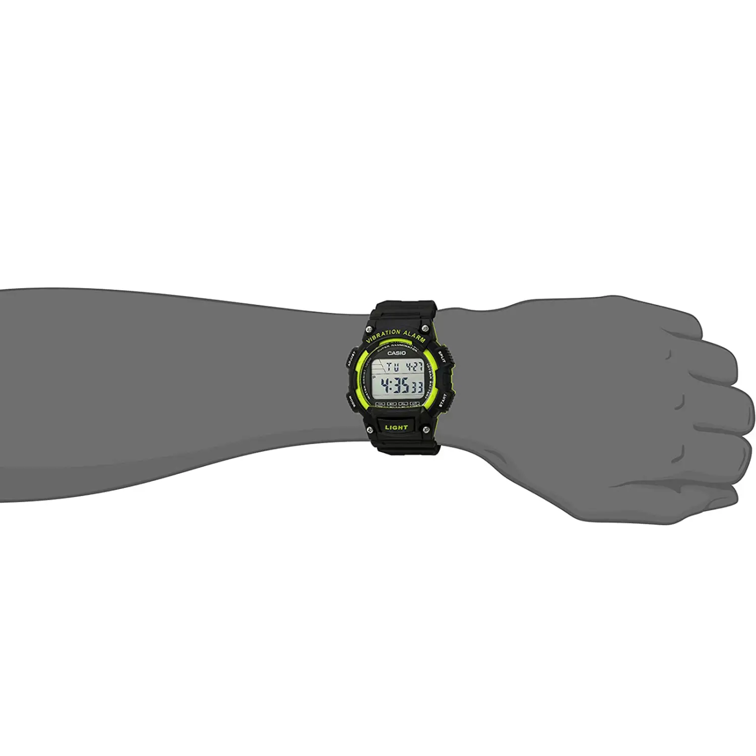 Casio Men’s Digital Quartz Vibe Alert 100m Green/Black Resin