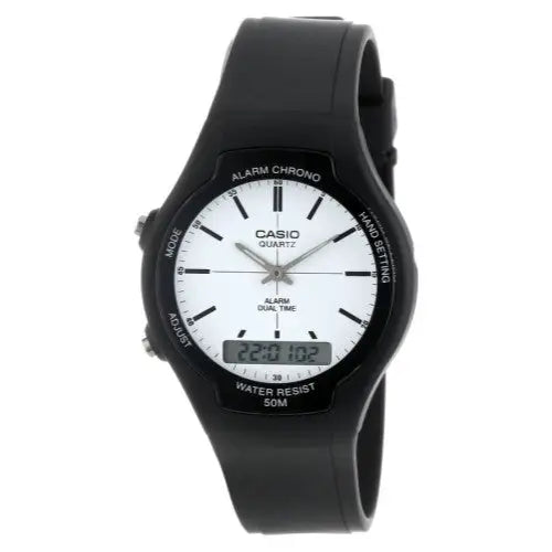 Casio Men’s Dual Time Analog-Digital Quartz Black Rubber
