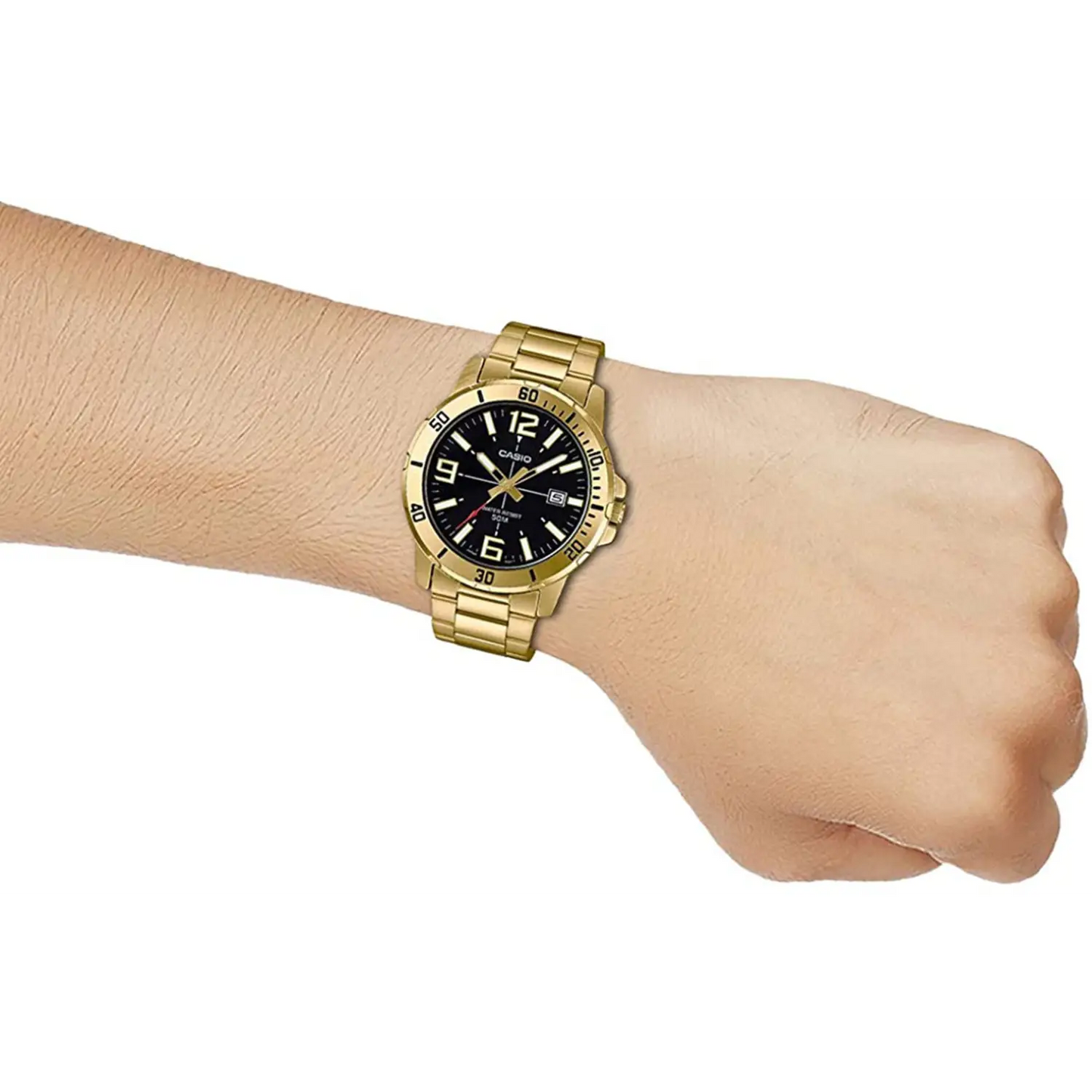 Casio Men’s Enticer Black Dial Gold Tone Stainless Steel