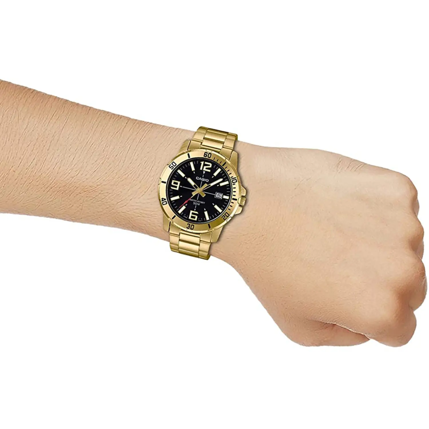 Casio Men’s Enticer Black Dial Gold Tone Stainless Steel