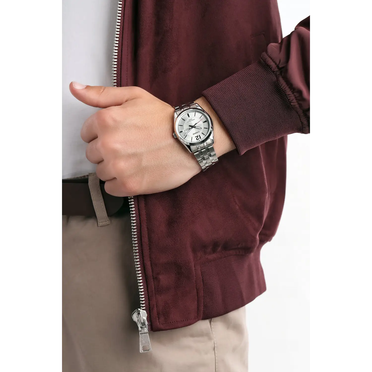 Casio Men’s Enticer Quartz Silver Dial Stainless Steel Watch
