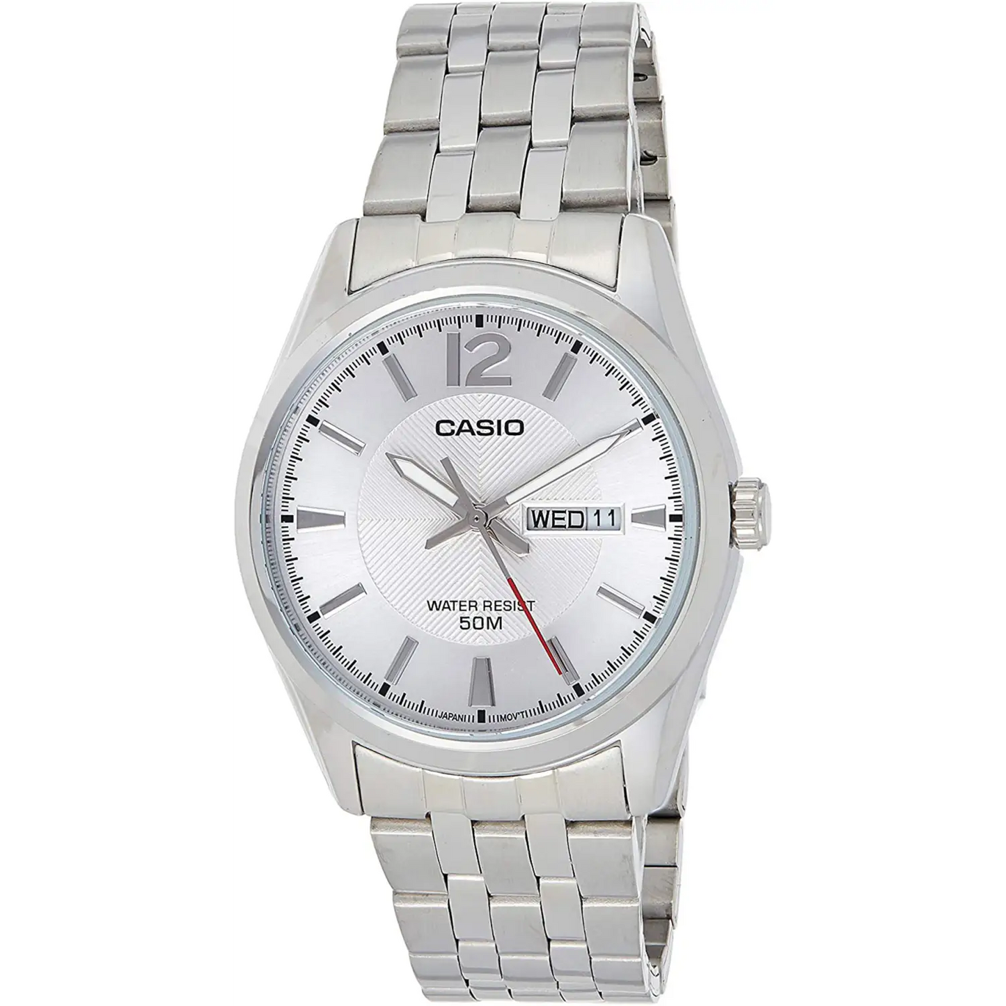 Casio Men’s Enticer Quartz Silver Dial Stainless Steel Watch